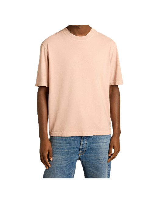 Golden Goose T-shirt di colore rosa cipria con logo reverse sul retro - Jersey Capsule Golden Goose | GUP01873P00157625235